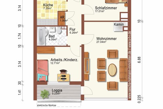 s-h-i.de: „3-Zimmer mit Aufzug in der 4. Etage, Süd-Balkon an der Hardt, Zentrum von Elberfeld“